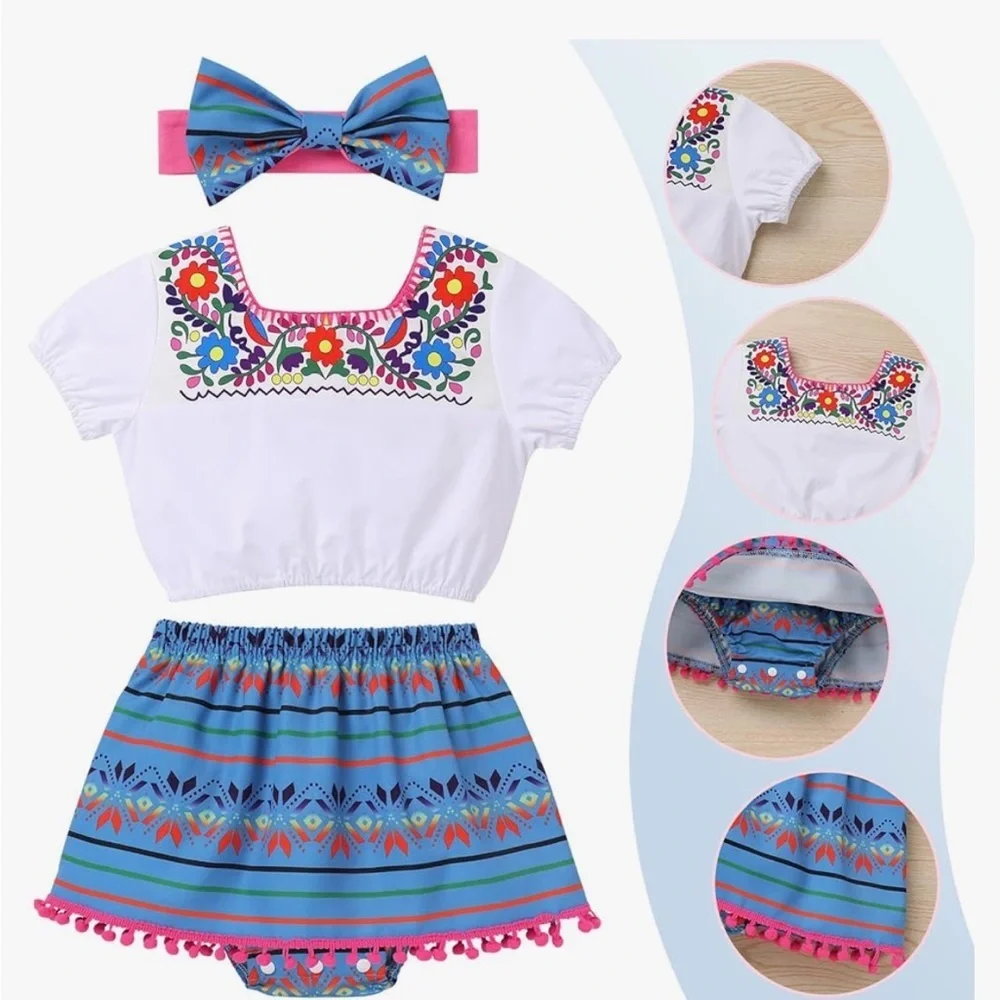 NEW WITH TAGS! 3 piece summer ruffle set Perfect for cinco de mayo, first fiesta